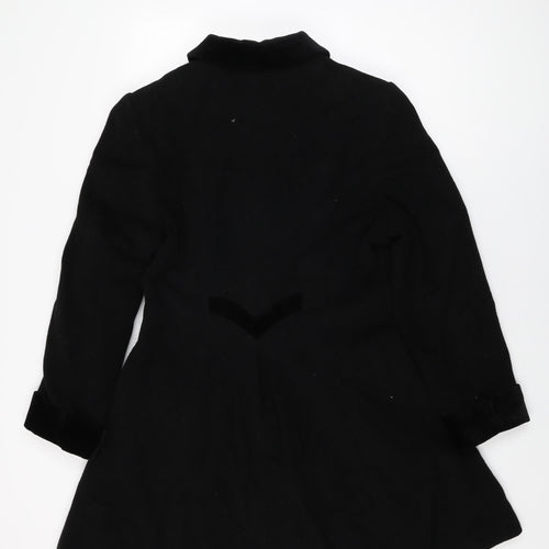 Cirstein Womens Black Overcoat Coat Size 8 Button