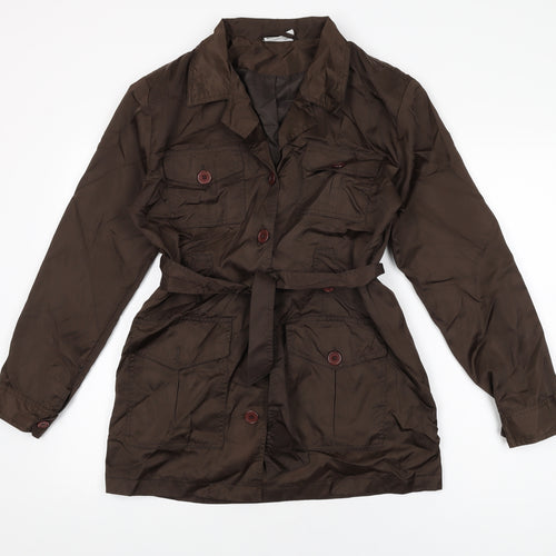 Miss Selfridge Womens Brown Overcoat Coat Size 10 Button