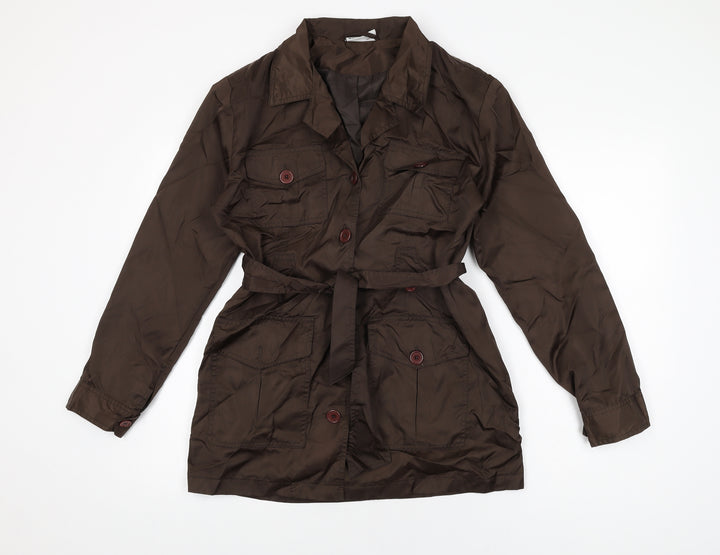 Miss Selfridge Womens Brown Overcoat Coat Size 10 Button