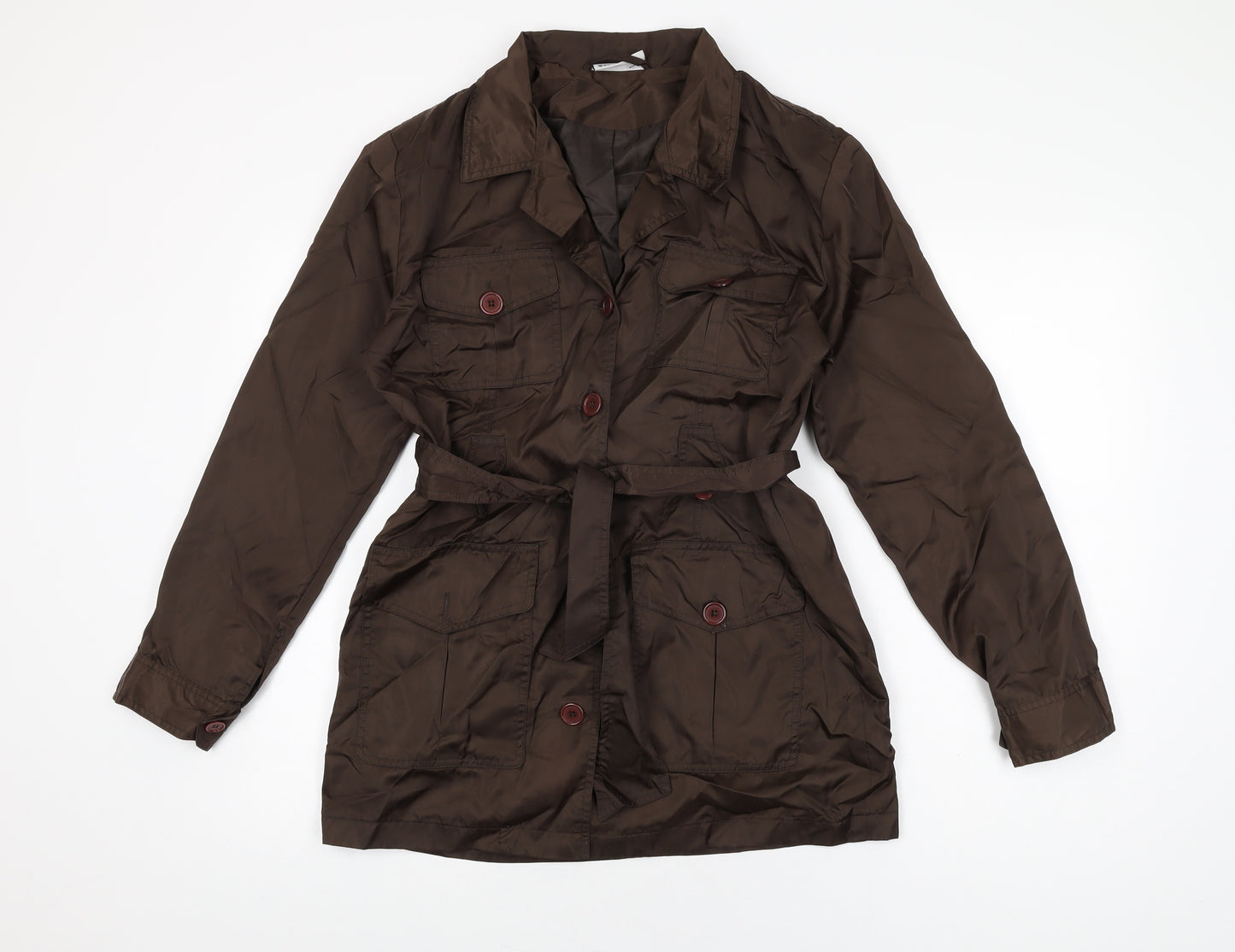 Miss Selfridge Womens Brown Overcoat Coat Size 10 Button