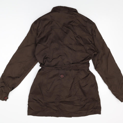 Miss Selfridge Womens Brown Overcoat Coat Size 10 Button