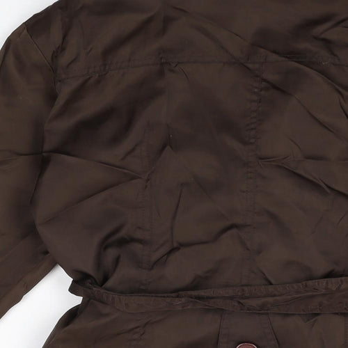 Miss Selfridge Womens Brown Overcoat Coat Size 10 Button