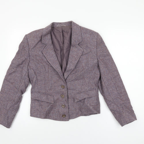 St Michael Womens Purple Jacket Blazer Size 10 Button