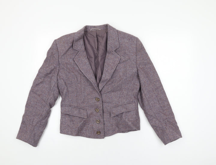 St Michael Womens Purple Jacket Blazer Size 10 Button