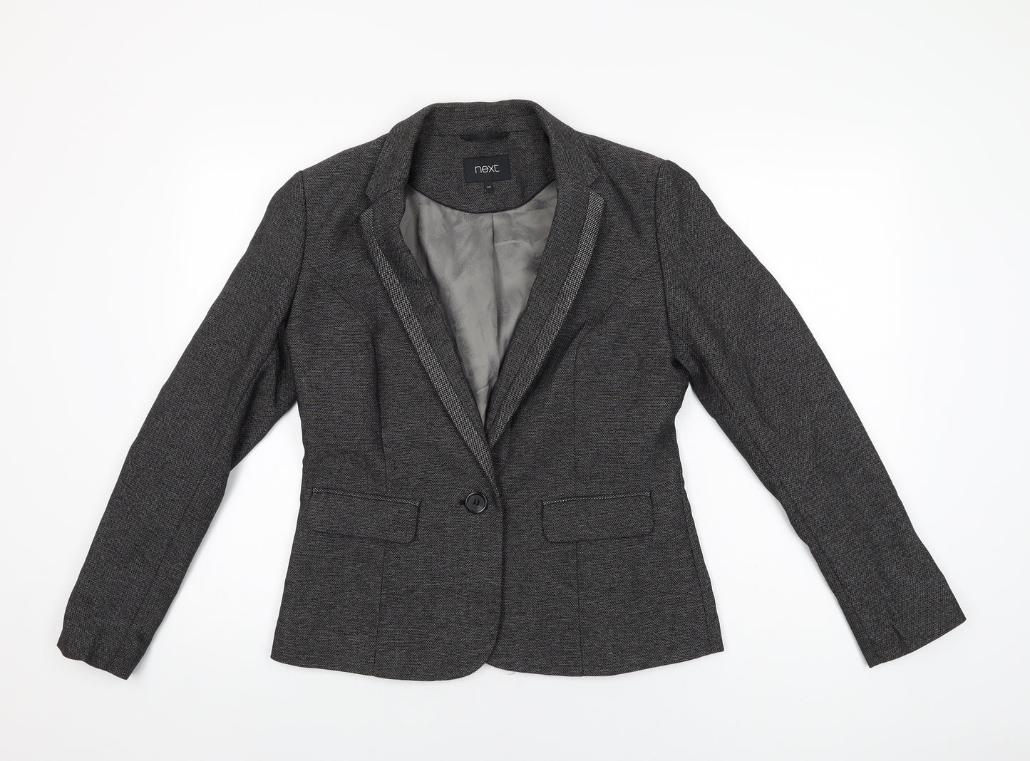 NEXT Womens Black Polyester Jacket Suit Jacket Size 12