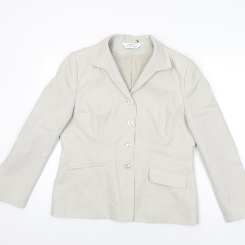 Modern Classics Womens Beige Polyester Jacket Suit Jacket Size 16