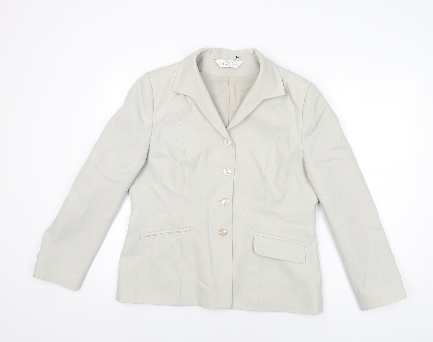 Modern Classics Womens Beige Polyester Jacket Suit Jacket Size 16