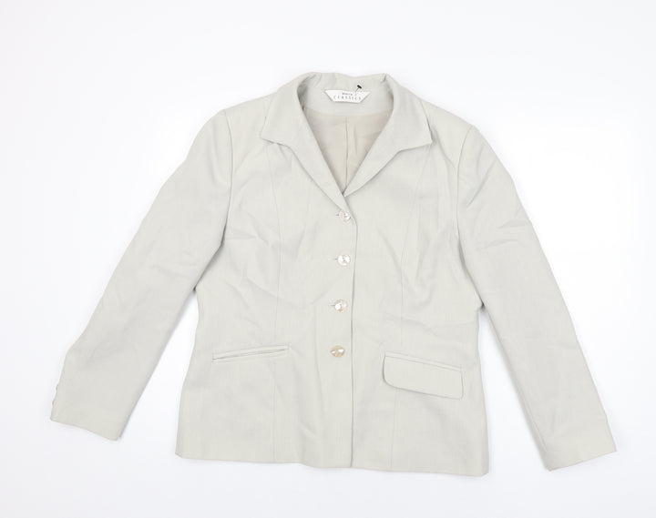 Modern Classics Womens Beige Polyester Jacket Suit Jacket Size 16