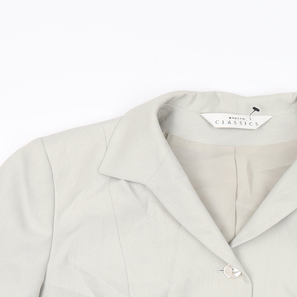 Modern Classics Womens Beige Polyester Jacket Suit Jacket Size 16