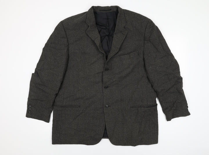 Savoy Taylors Guild Mens Black Wool Jacket Suit Jacket Size 44 Regular