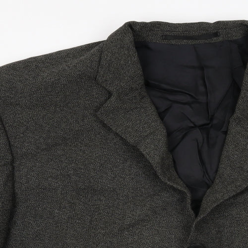 Savoy Taylors Guild Mens Black Wool Jacket Suit Jacket Size 44 Regular