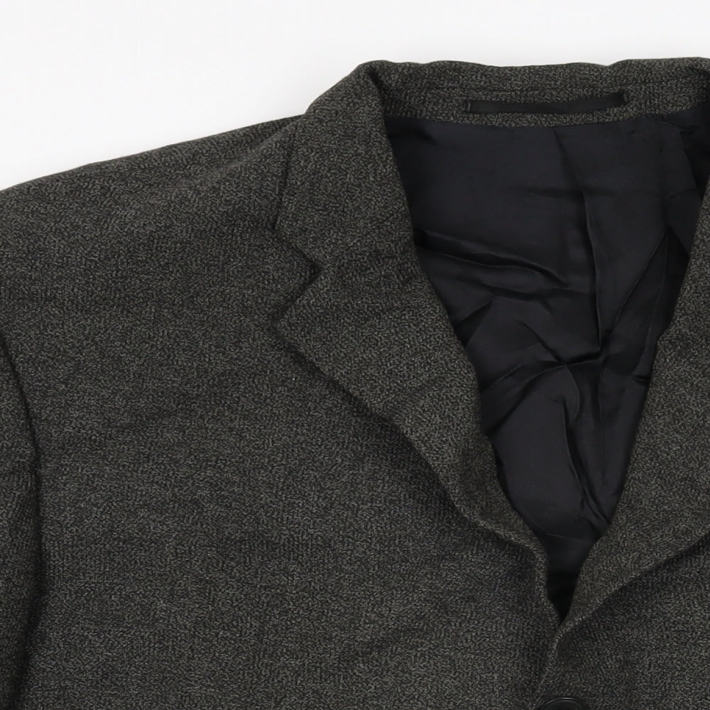 Savoy Taylors Guild Mens Black Wool Jacket Suit Jacket Size 44 Regular