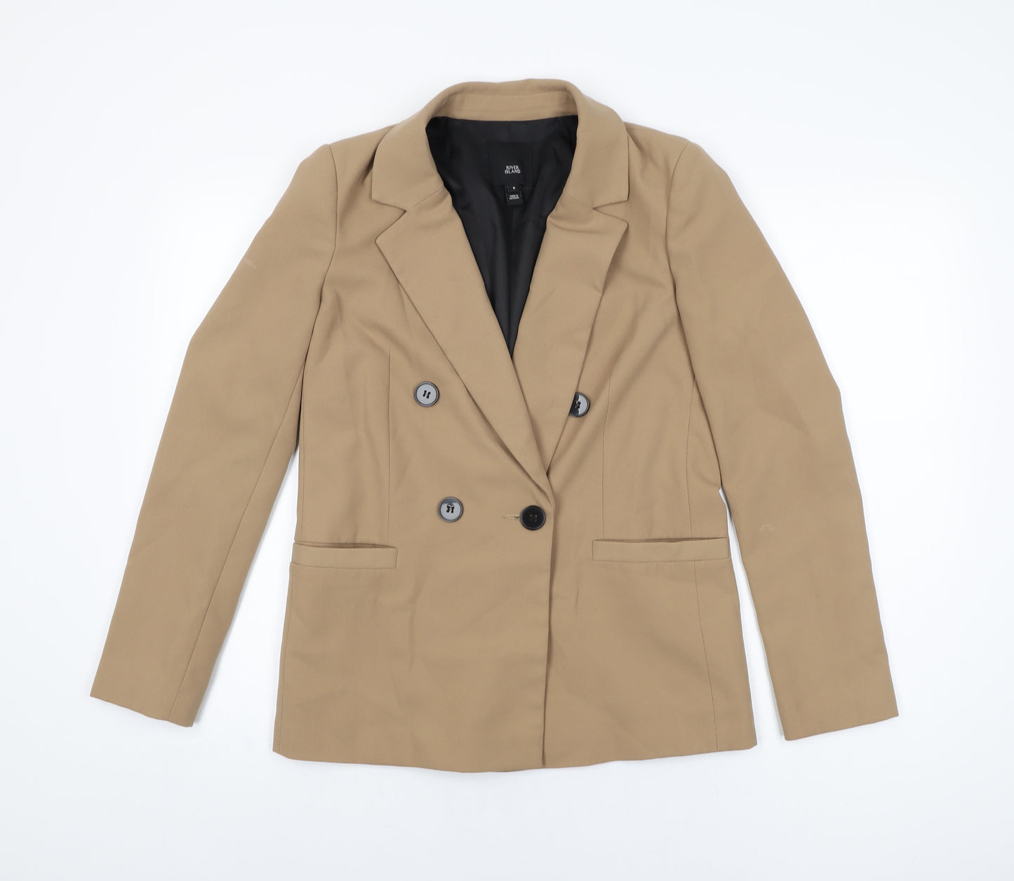 River Island Womens Beige Jacket Blazer Size 8 Button