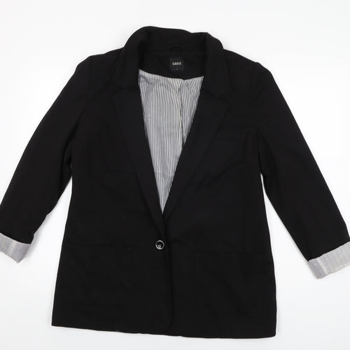 Oasis Womens Black Jacket Blazer Size L Button