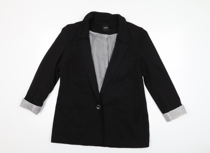 Oasis Womens Black Jacket Blazer Size L Button