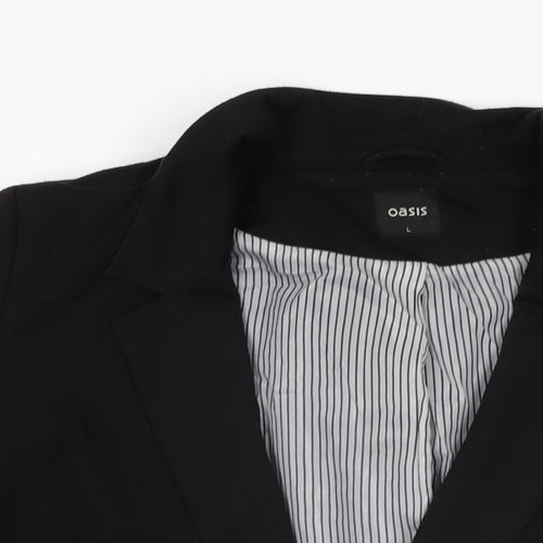 Oasis Womens Black Jacket Blazer Size L Button
