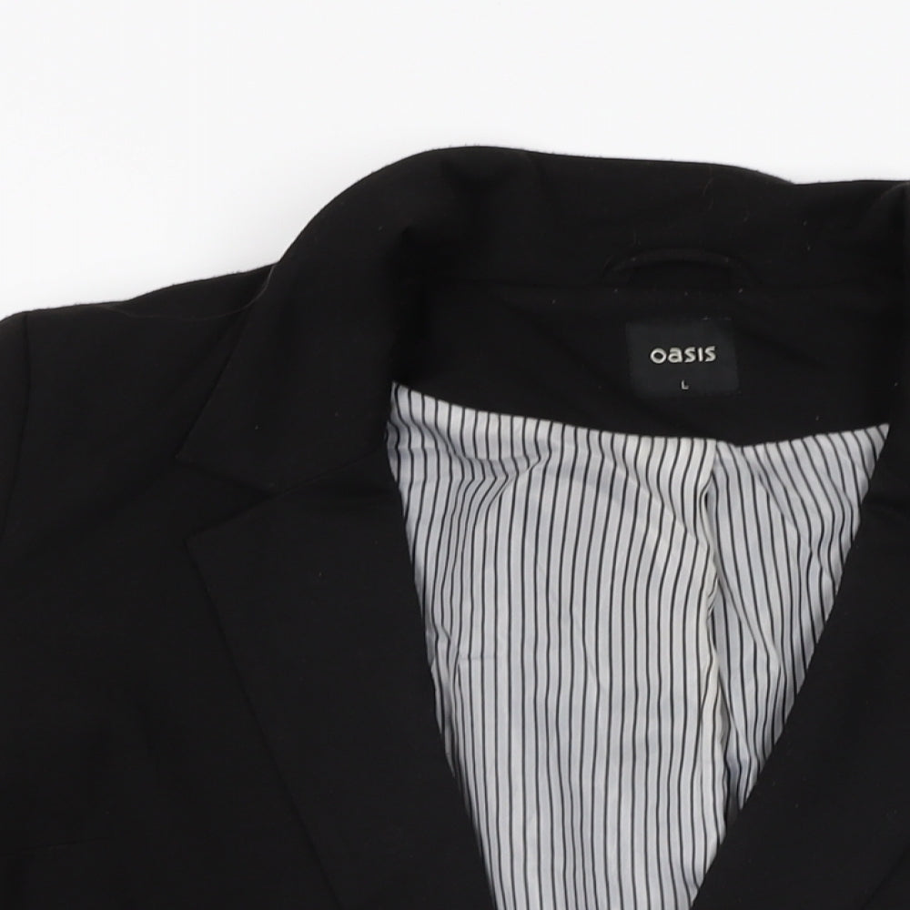 Oasis Womens Black Jacket Blazer Size L Button