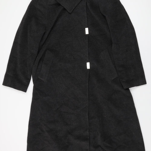 Classic Womens Grey Overcoat Coat Size 14 Snap