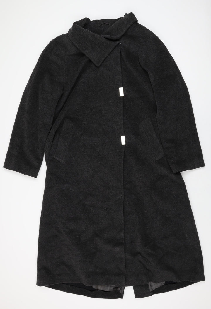 Classic Womens Grey Overcoat Coat Size 14 Snap