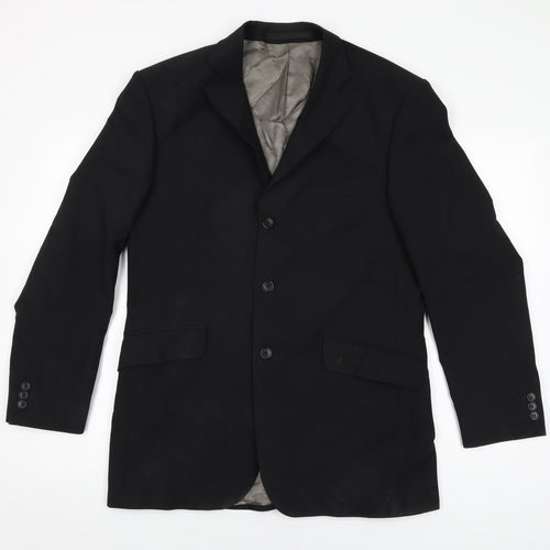 Marks and Spencer Mens Black Polyester Jacket Suit Jacket Size 40 Regular