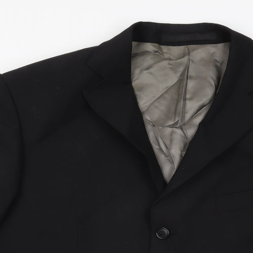 Marks and Spencer Mens Black Polyester Jacket Suit Jacket Size 40 Regular