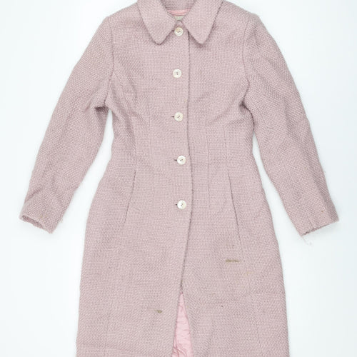 Precis Womens Pink Overcoat Coat Size 8 Button