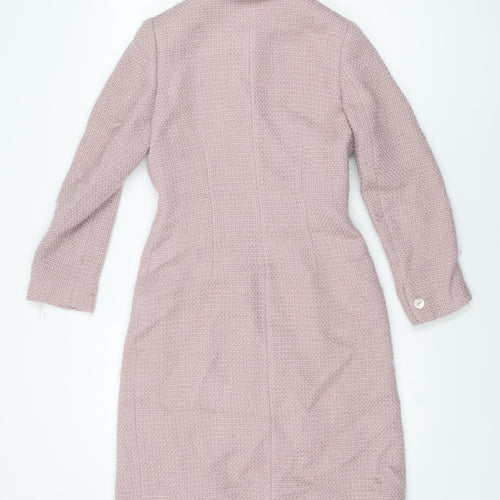 Precis Womens Pink Overcoat Coat Size 8 Button