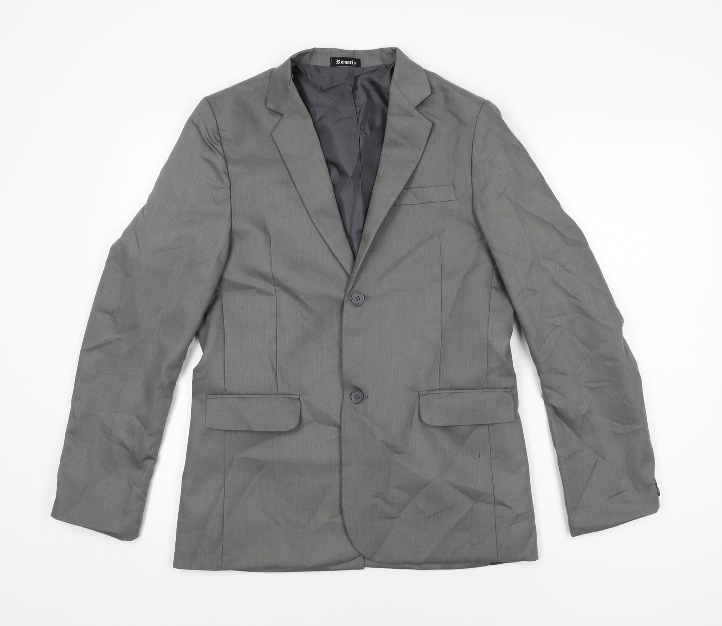 Romario Womens Grey Polyester Jacket Suit Jacket Size 14