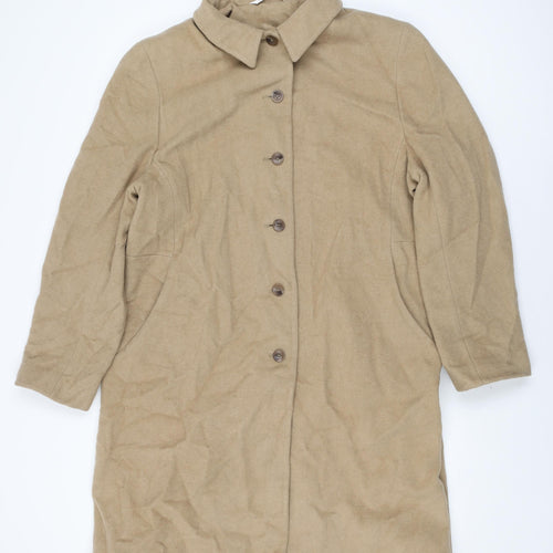 BHS Womens Beige Overcoat Coat Size 20 Button