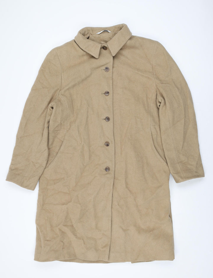 BHS Womens Beige Overcoat Coat Size 20 Button