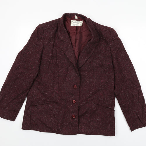 Compliments Womens Red Jacket Blazer Size 14 Button