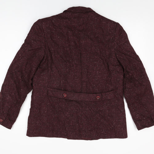 Compliments Womens Red Jacket Blazer Size 14 Button