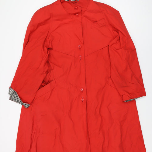 4Seasons of London Womens Red Overcoat Coat Size 12 Button