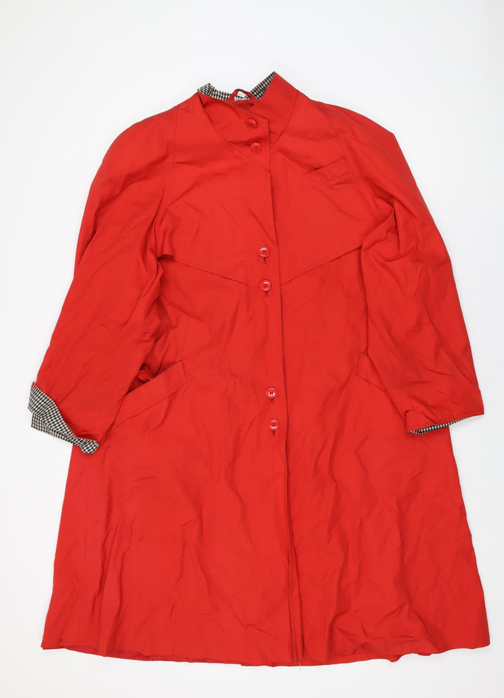 4Seasons of London Womens Red Overcoat Coat Size 12 Button