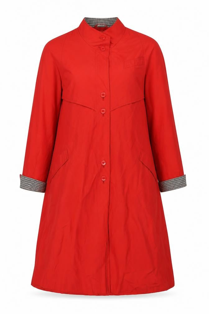 4Seasons of London Womens Red Overcoat Coat Size 12 Button