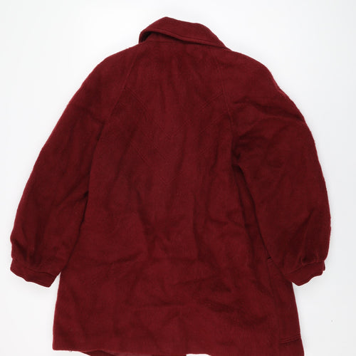 St Michael Womens Red Overcoat Coat Size 18 Button