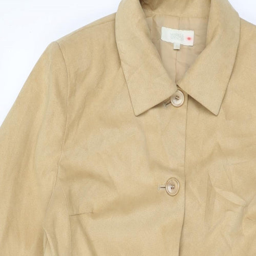 Marks and Spencer Womens Beige Overcoat Coat Size 12 Button