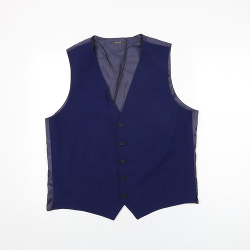Marks and Spencer Mens Blue Wool Jacket Suit Waistcoat Size 44 Regular