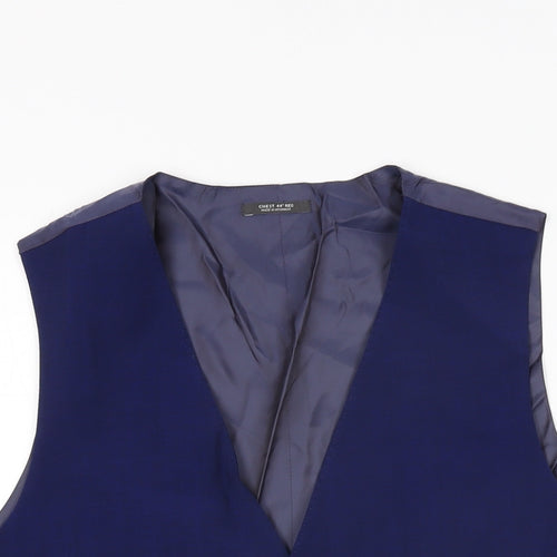 Marks and Spencer Mens Blue Wool Jacket Suit Waistcoat Size 44 Regular