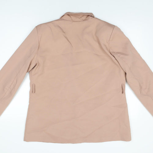 Boohoo Womens Pink Biker Blazer Size 16 Button
