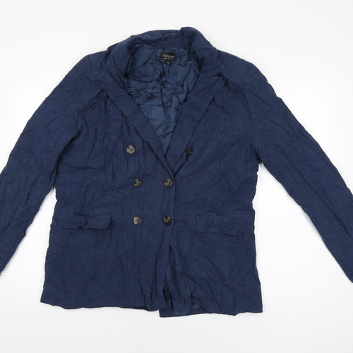 Topshop Womens Blue Jacket Blazer Size 16 Button