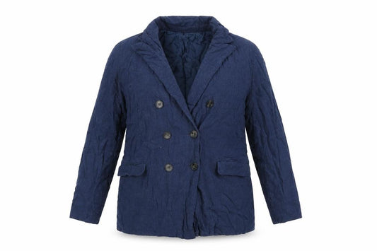 Front view of Topshop women’s blue jacket blazer, size UK 16, button