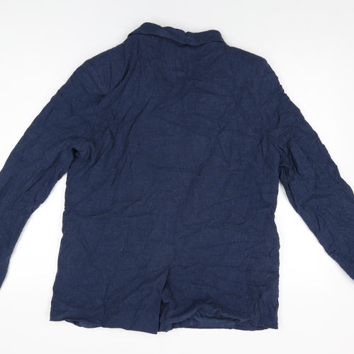 Topshop Womens Blue Jacket Blazer Size 16 Button