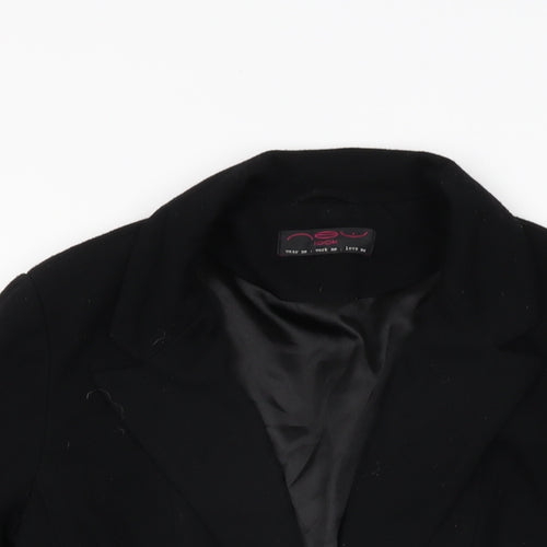 New Look Womens Black Jacket Blazer Size 12 Button