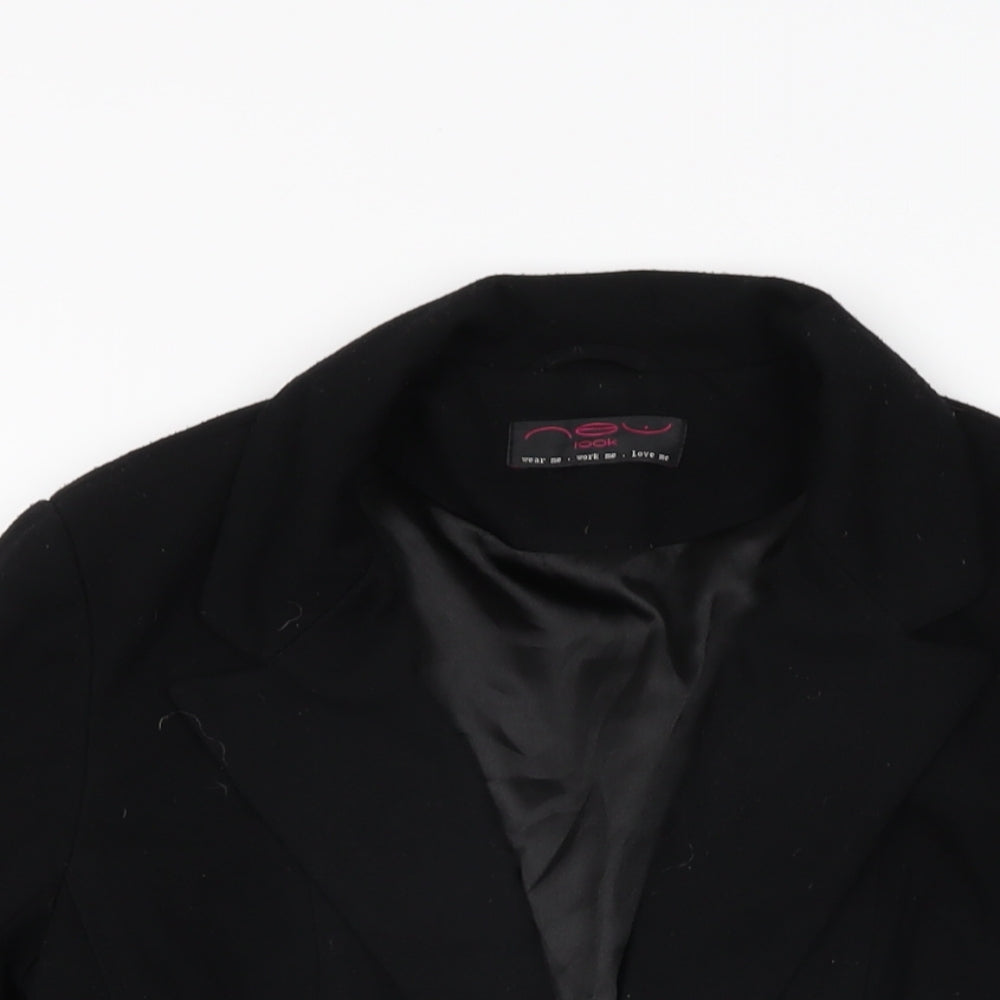 New Look Womens Black Jacket Blazer Size 12 Button