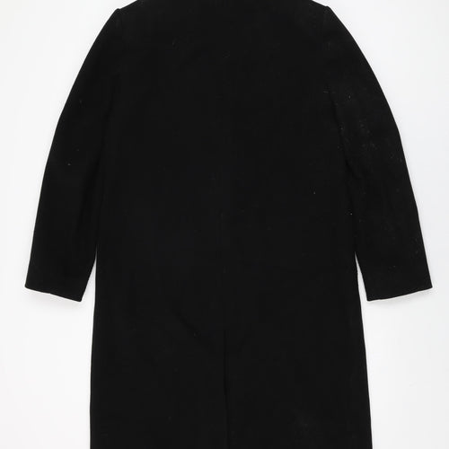 Marks and Spencer Womens Black Overcoat Coat Size 12 Button