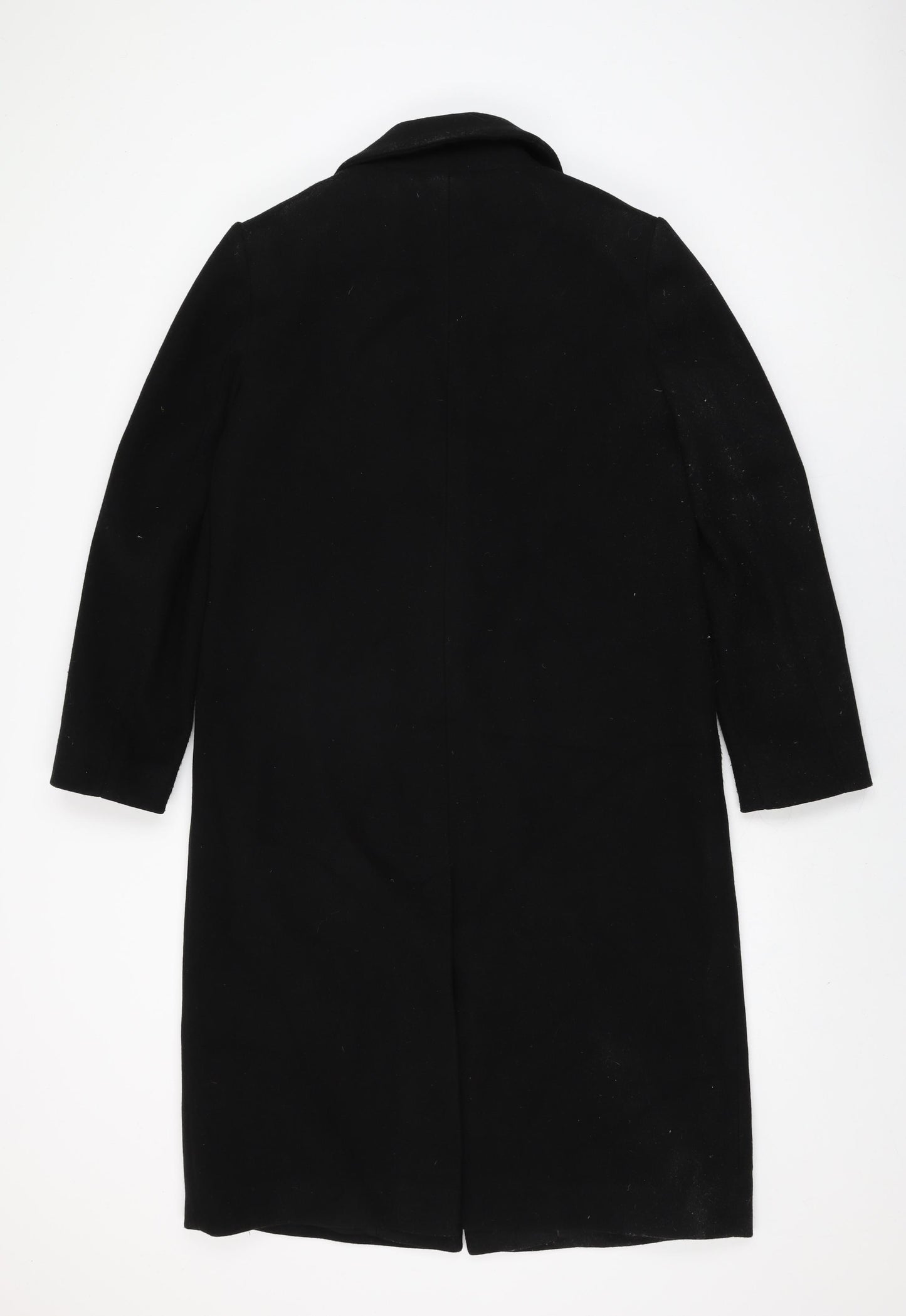 Marks and Spencer Womens Black Overcoat Coat Size 12 Button