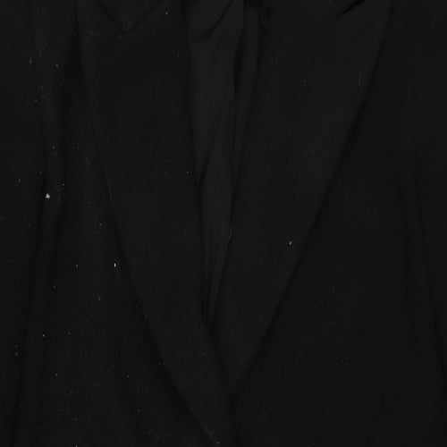 Marks and Spencer Womens Black Overcoat Coat Size 12 Button