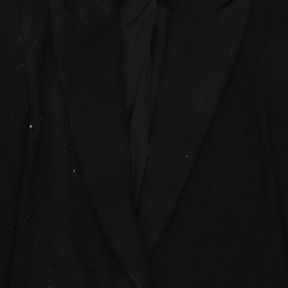 Marks and Spencer Womens Black Overcoat Coat Size 12 Button
