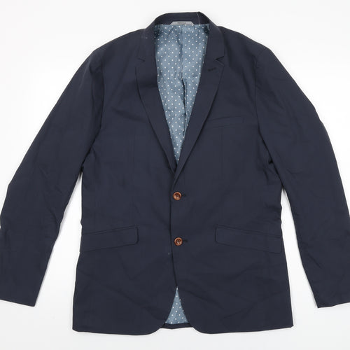 Matinique Mens Blue Cotton Jacket Suit Jacket Size 40 Regular